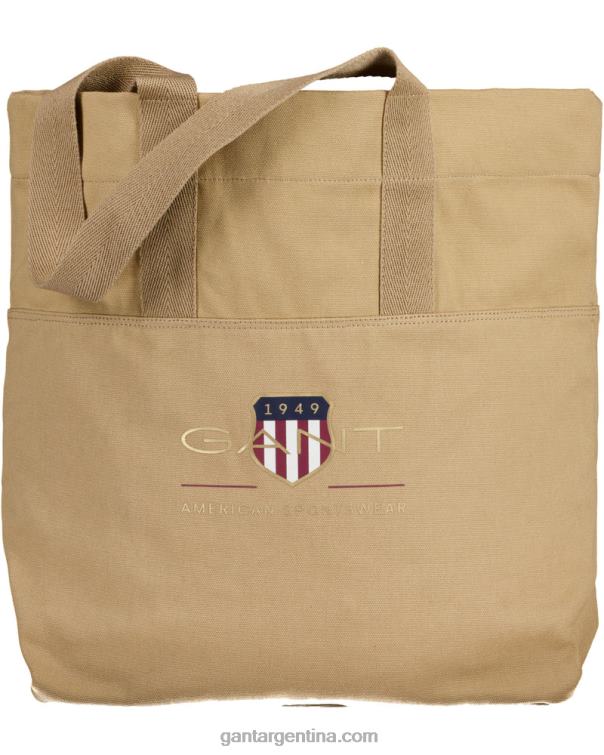 GANT hombres caqui oscuro bolso de mano con escudo de archivo P0P02461