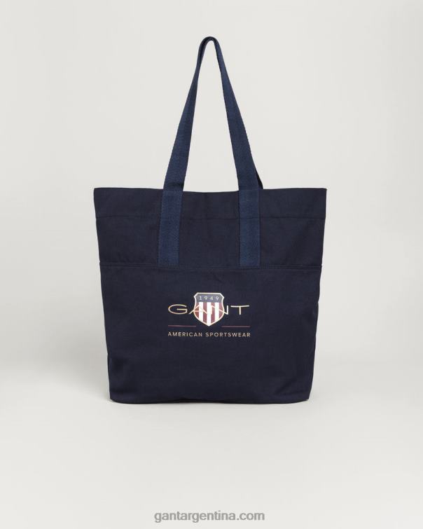 GANT hombres marina bolso de mano con escudo de archivo P0P02457