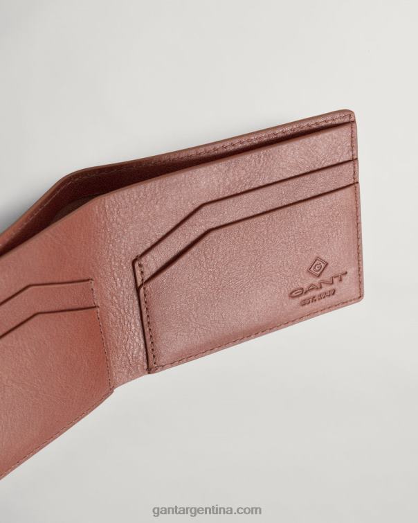 GANT hombres marrón arcilla billetera de cuero P0P02456
