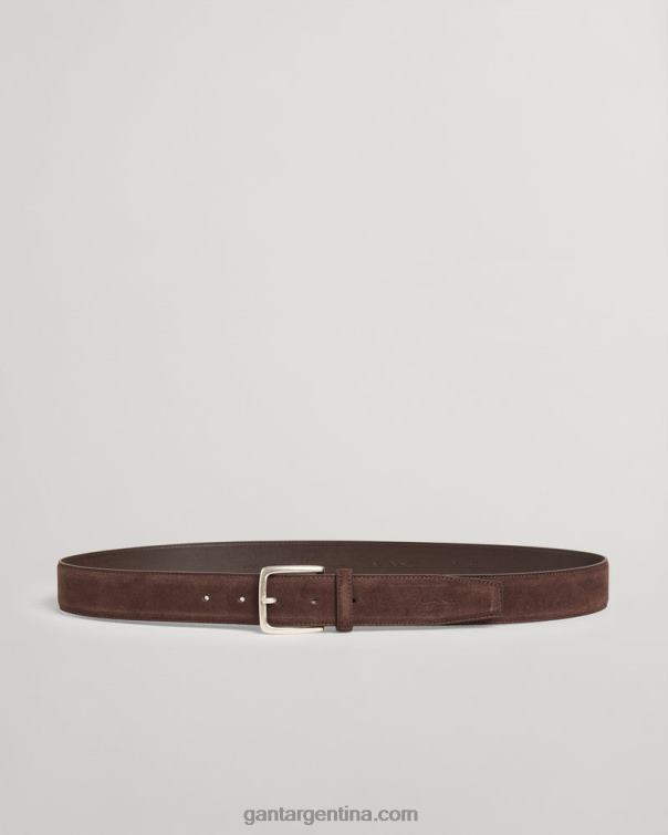 GANT hombres marron oscuro cinturón clásico de ante P0P02454