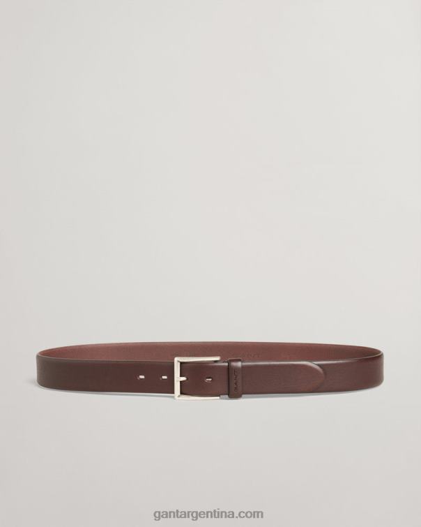GANT hombres marron oscuro cinturón de cuero clásico P0P02451