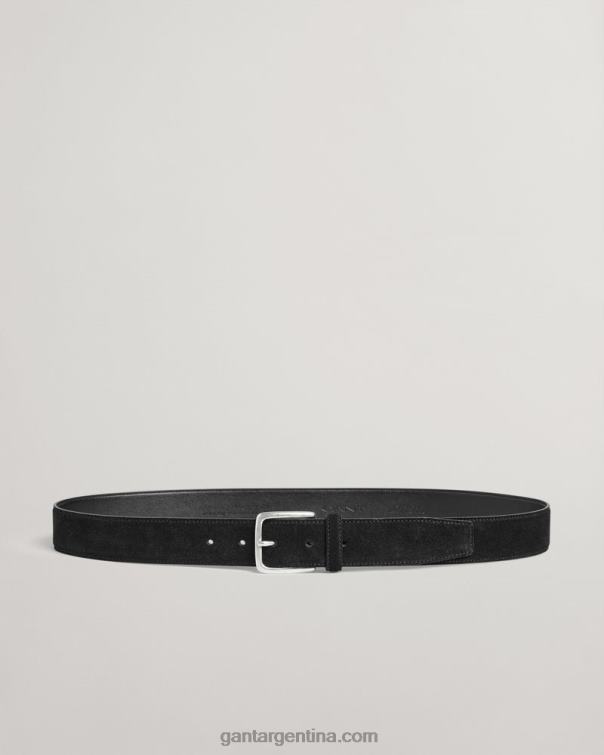 GANT hombres negro cinturón clásico de ante P0P02453