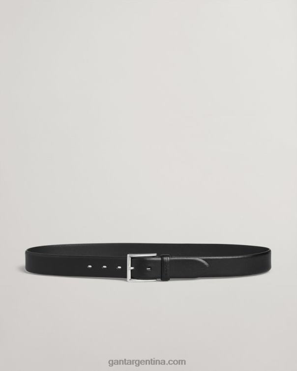 GANT hombres negro cinturón de cuero clásico P0P02450