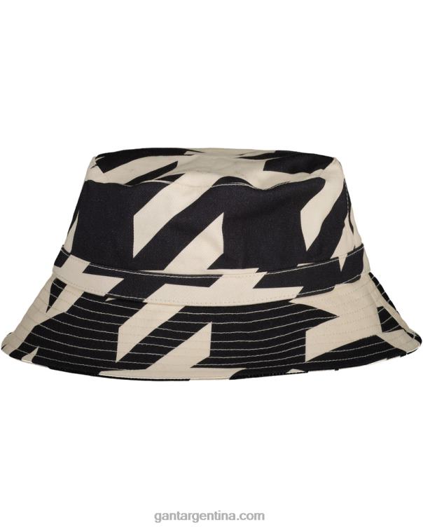 GANT hombres ébano negro sombrero de pescador de pata de gallo P0P02470