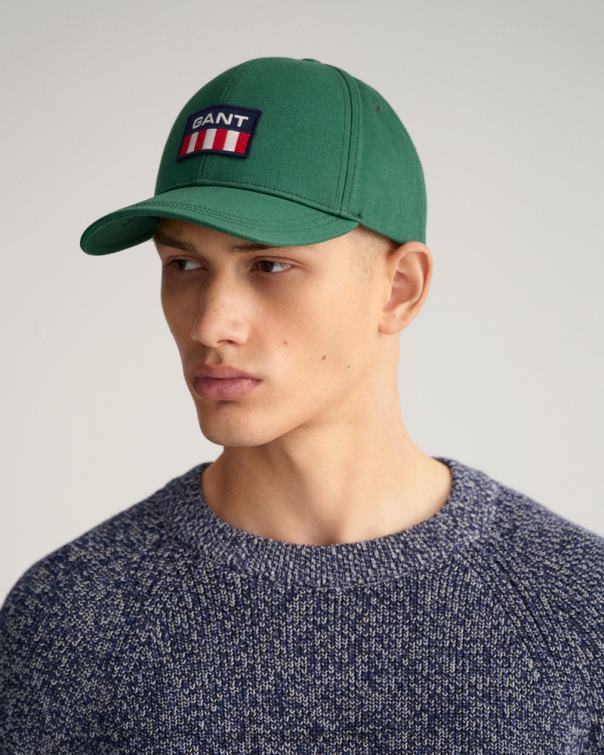 GANT hombres bosque verde gorra de sarga con escudo retro P0P02477