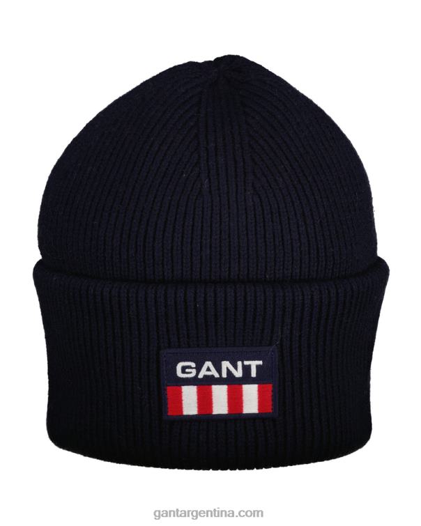 GANT hombres noche azul gorro con escudo retro P0P02491