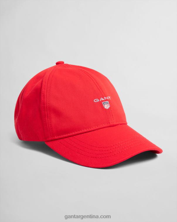 GANT hombres rojo brillante gorro de sarga de algodón P0P02496