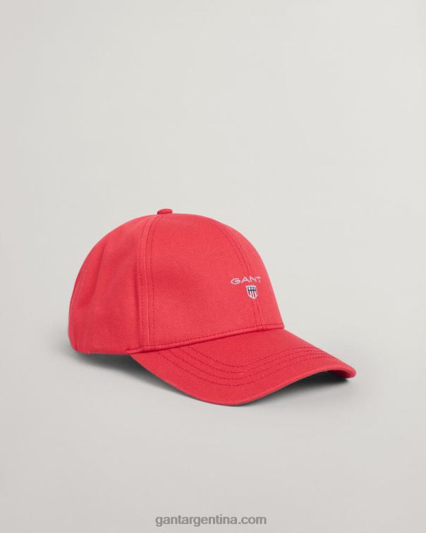 GANT hombres rojo rubí gorra alta de sarga de algodón P0P02475