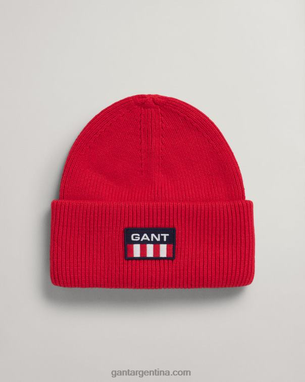 GANT hombres rojo rubí gorro con escudo retro P0P02488