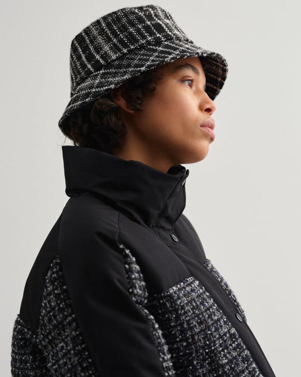 GANT mujer ébano negro sombrero de pescador de tweed P0P02791