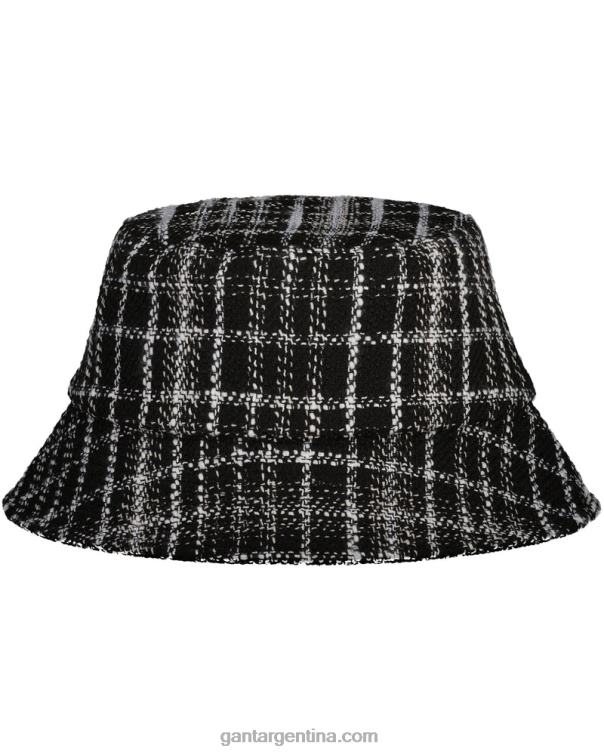 GANT mujer ébano negro sombrero de pescador de tweed P0P02791
