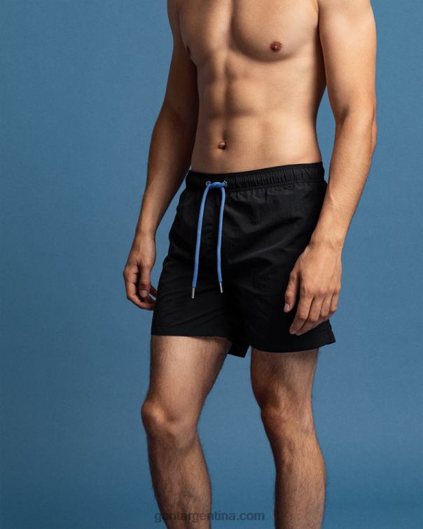 GANT hombres negro shorts de playa de corte clásico P0P02428