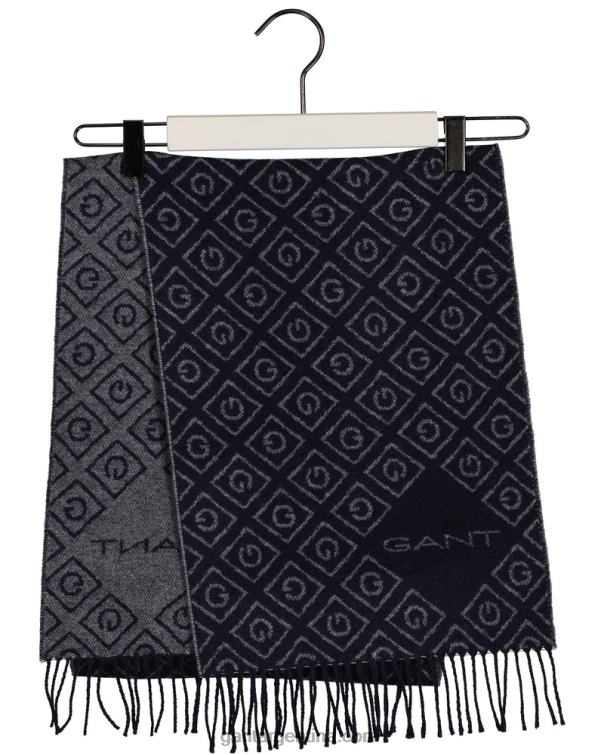 GANT hombres azul clásico bufanda de lana con icono g P0P02574