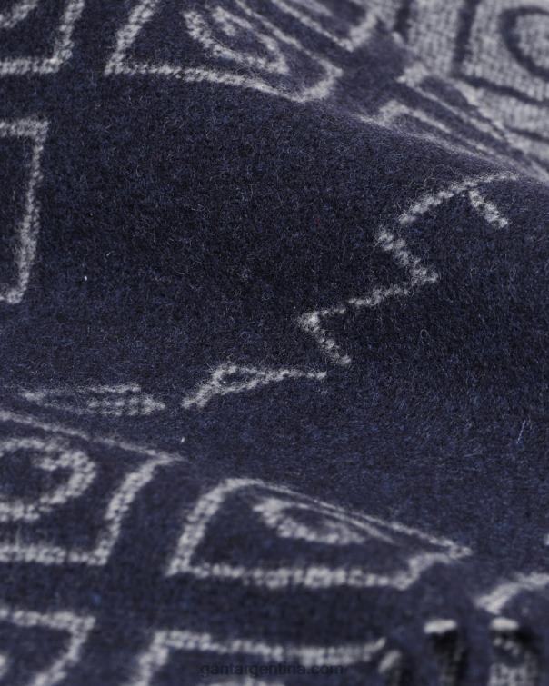 GANT hombres azul clásico bufanda de lana con icono g P0P02574