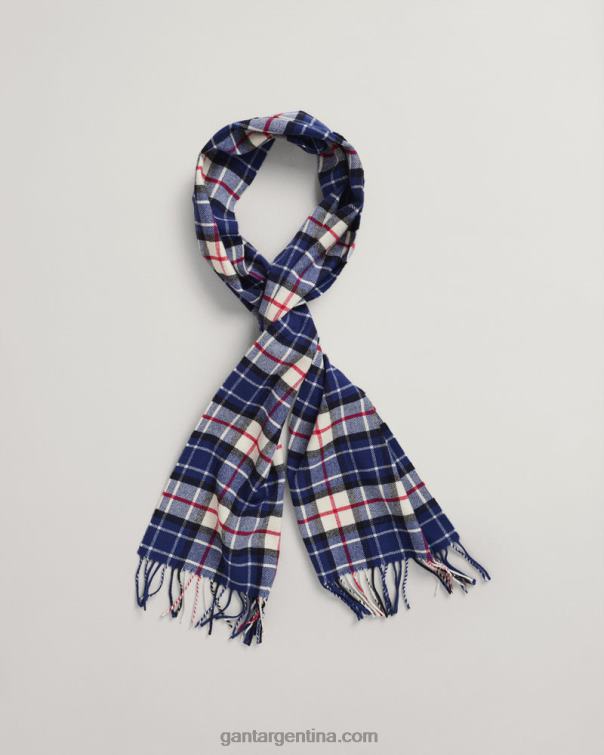GANT hombres azul profundo bufanda de sarga de lana a cuadros P0P02560