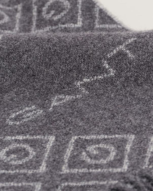 GANT hombres grafito bufanda de lana con icono g P0P02573