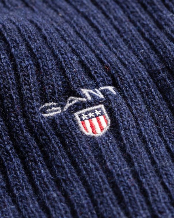 GANT hombres marina bufanda de punto de lana P0P02578