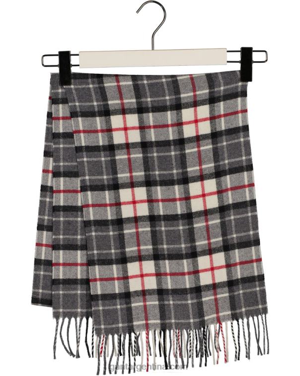 GANT hombres mezcla de carbón bufanda de sarga de lana a cuadros P0P02576