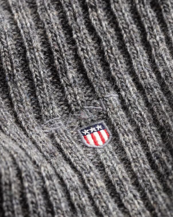 GANT hombres mezcla de gris oscuro bufanda de punto de lana P0P02579