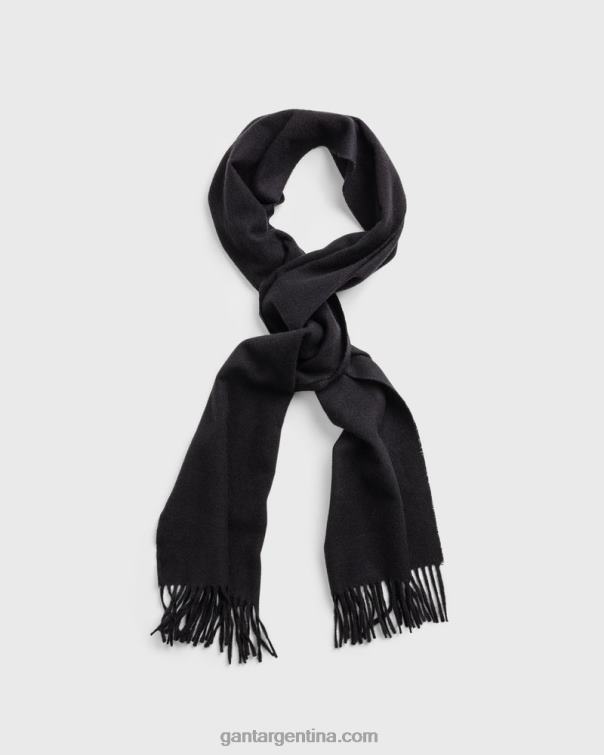 GANT hombres negro bufanda de lana P0P02577