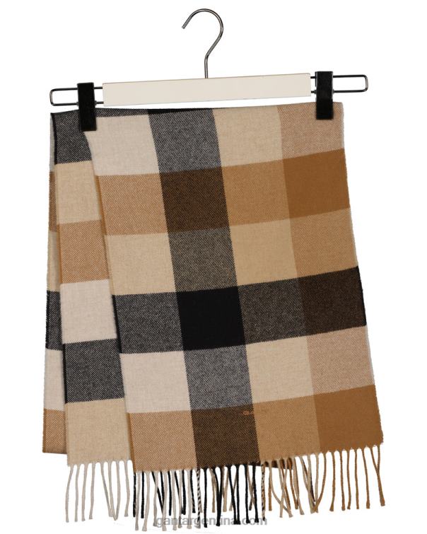 GANT hombres nuez tostada bufanda a cuadros P0P02572