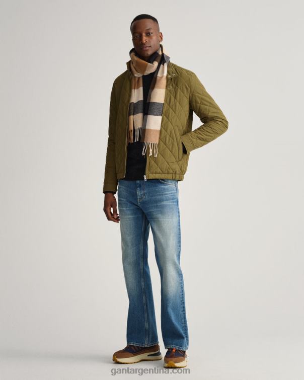 GANT hombres nuez tostada bufanda a cuadros P0P02572