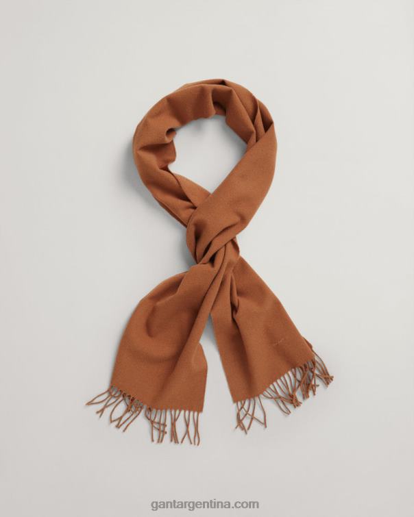 GANT hombres nuez tostada bufanda de lana maciza P0P02566