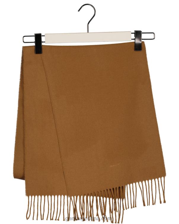 GANT hombres nuez tostada bufanda de lana maciza P0P02566