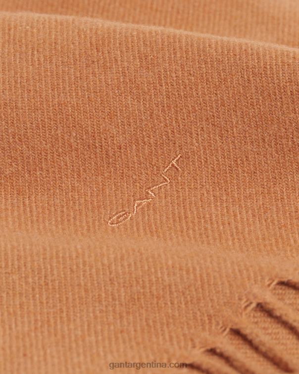 GANT hombres nuez tostada bufanda de lana maciza P0P02566