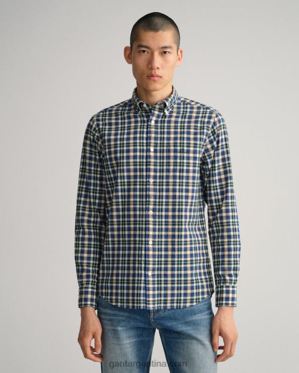 GANT hombres azul persa camisa regular fit de tela escocesa P0P0212