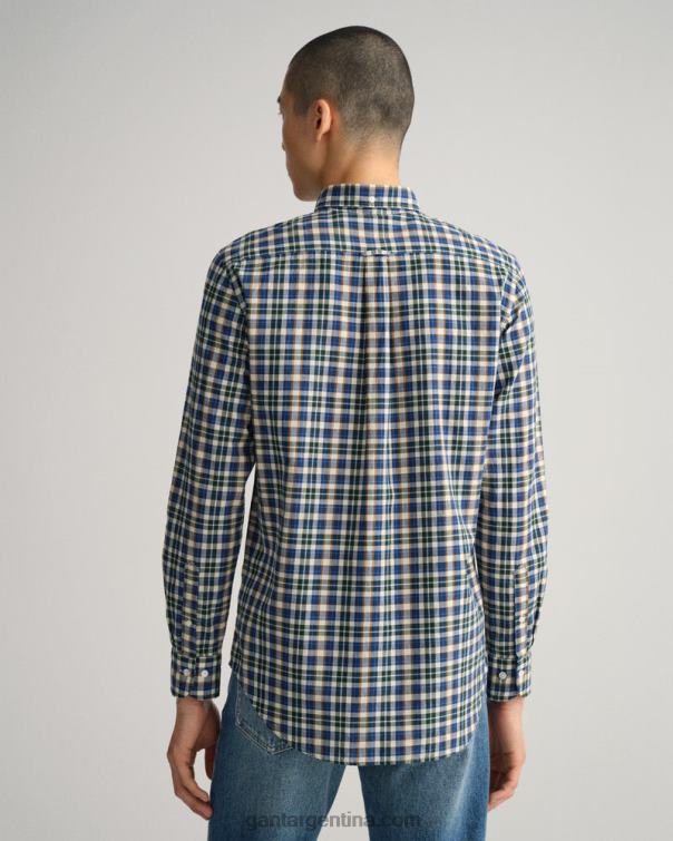 GANT hombres azul persa camisa regular fit de tela escocesa P0P0212