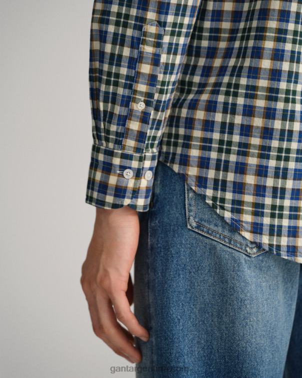 GANT hombres azul persa camisa regular fit de tela escocesa P0P0212