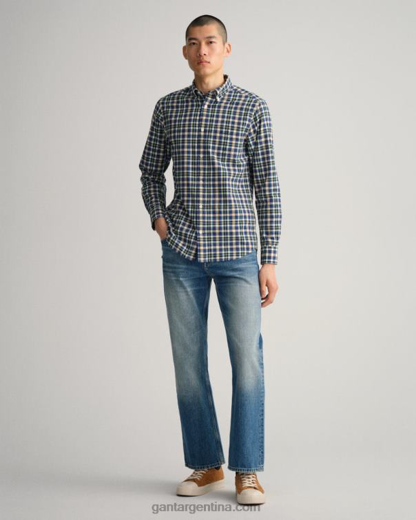 GANT hombres azul persa camisa regular fit de tela escocesa P0P0212
