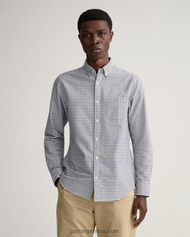 GANT hombres azul profundo camisa oxford tattersall de corte regular P0P0248