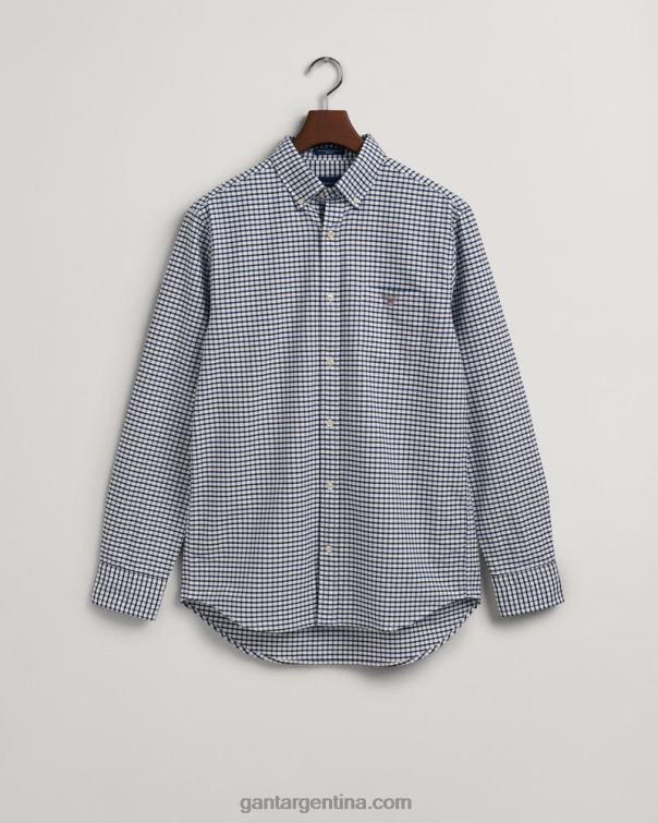 GANT hombres azul profundo camisa oxford tattersall de corte regular P0P0248