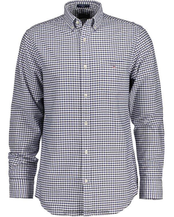 GANT hombres azul profundo camisa oxford tattersall de corte regular P0P0248