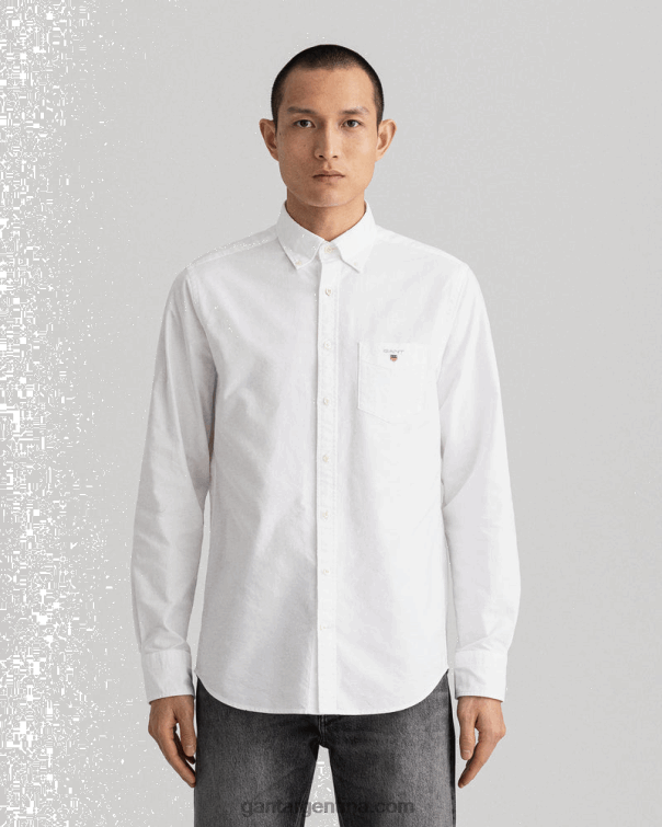 GANT hombres blanco camisa oxford de corte estándar P0P0273