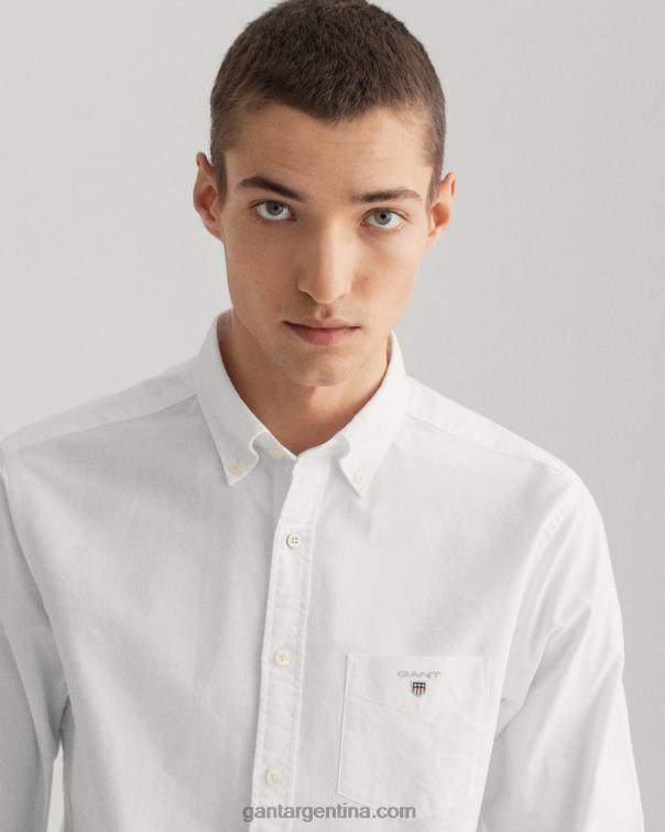GANT hombres blanco camisa oxford de corte slim P0P0232