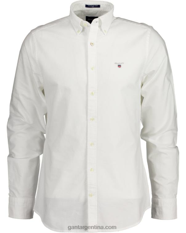 GANT hombres blanco camisa oxford de corte slim P0P0232