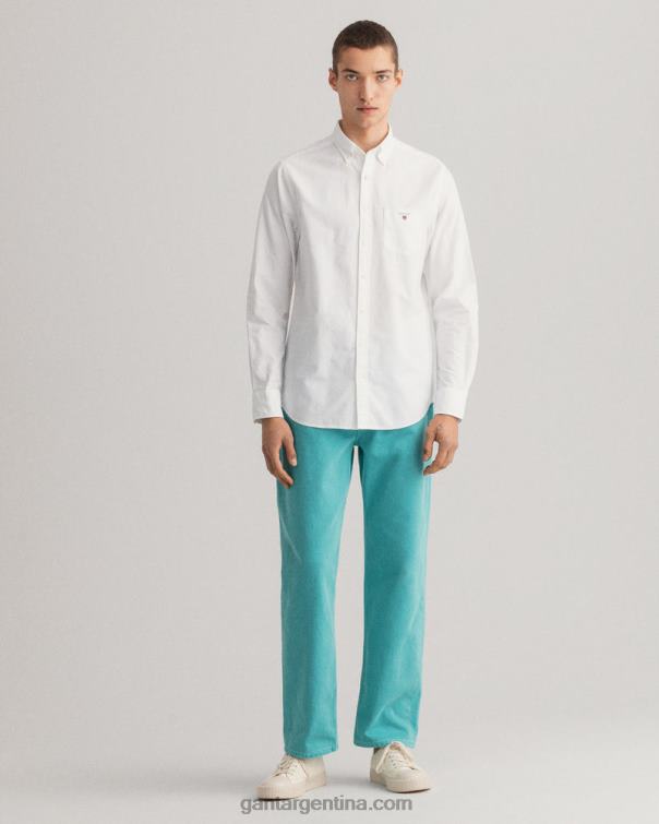 GANT hombres blanco camisa oxford de corte slim P0P0232