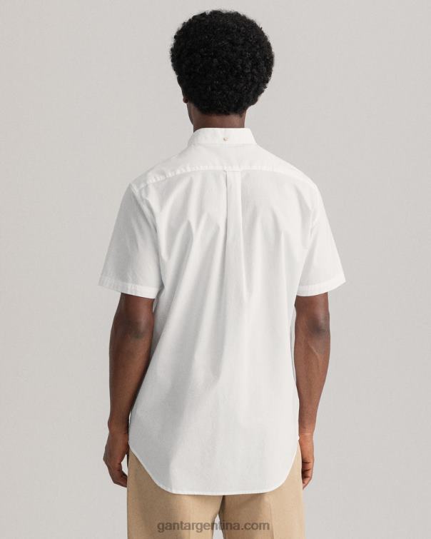 GANT hombres blanco camisa regular fit de manga corta P0P0293