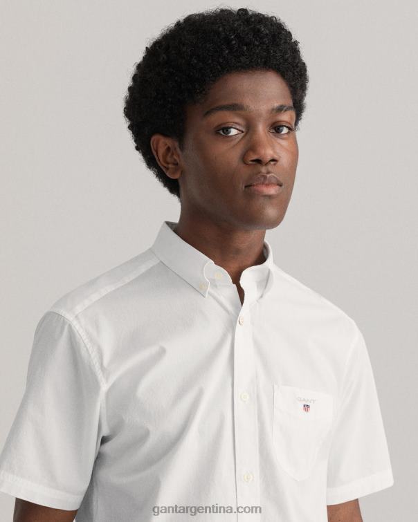 GANT hombres blanco camisa regular fit de manga corta P0P0293
