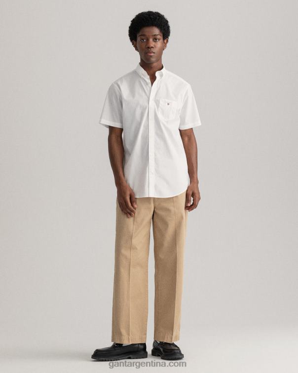 GANT hombres blanco camisa regular fit de manga corta P0P0293