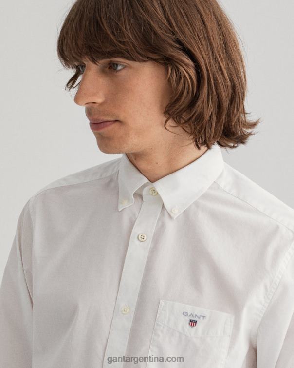 GANT hombres blanco camisa regular fit de paño fino P0P0265