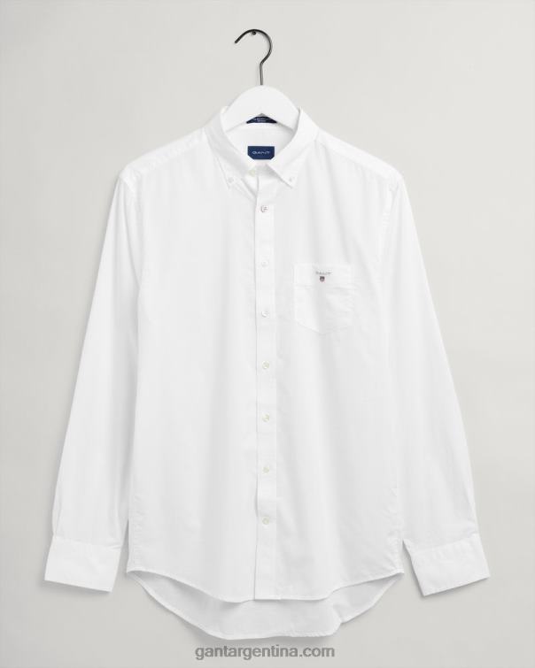 GANT hombres blanco camisa regular fit de paño fino P0P0265