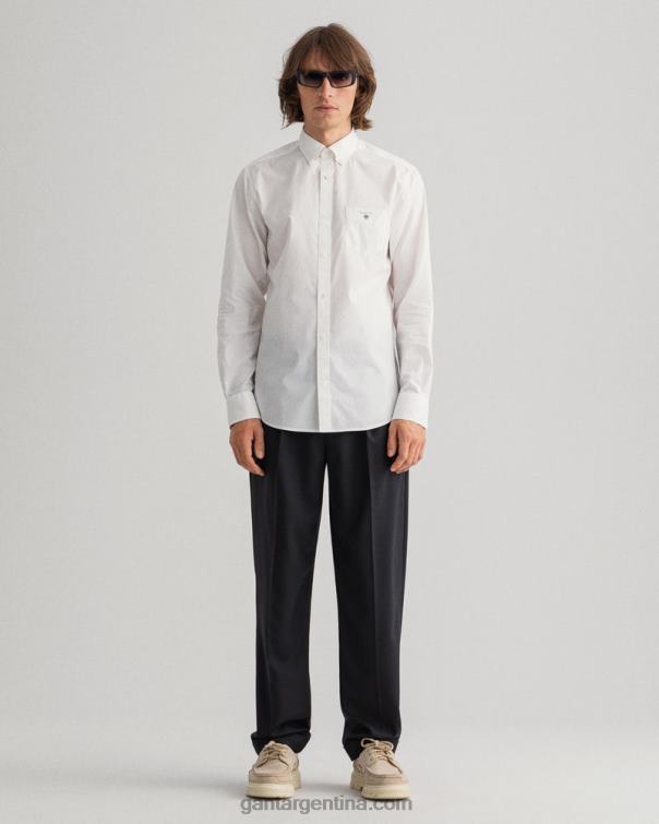 GANT hombres blanco camisa regular fit de paño fino P0P0265