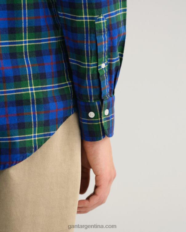 GANT hombres bosque verde camisa regular fit de tartán cepillado oxford P0P0276