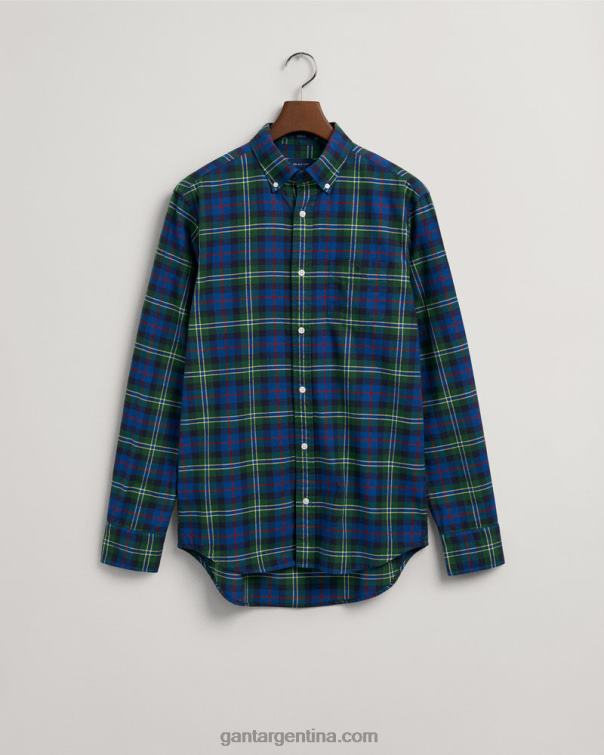 GANT hombres bosque verde camisa regular fit de tartán cepillado oxford P0P0276
