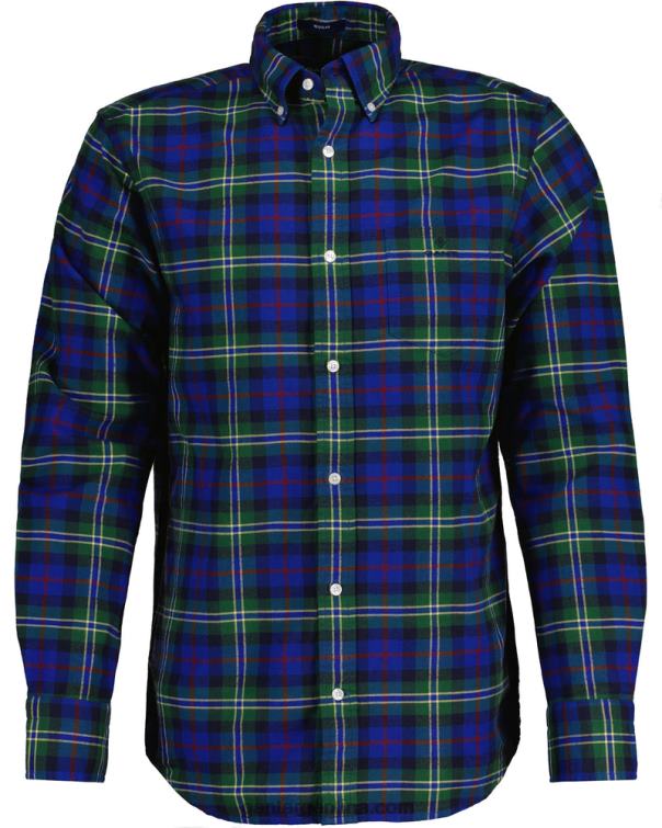 GANT hombres bosque verde camisa regular fit de tartán cepillado oxford P0P0276