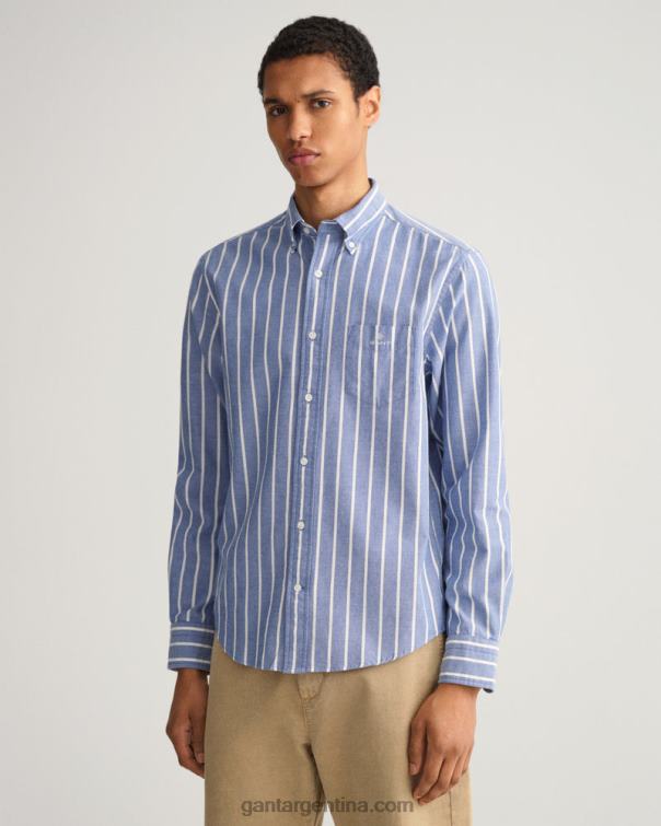 GANT hombres colegio azul camisa oxford de corte regular con rayas anchas P0P0231